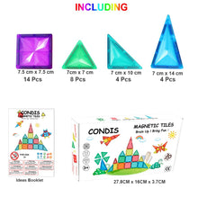 Load image into Gallery viewer, Condis Magnetic Building Tiles for Kids 30 pcs, Magnetic Blocks Set Construction STEM Magnets Toys for Children Boys and Girls Age 3 4 5 6 7 Year Old - Condistoys
